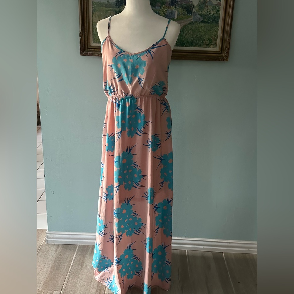 Annabella Pink and Blue Floral Dress